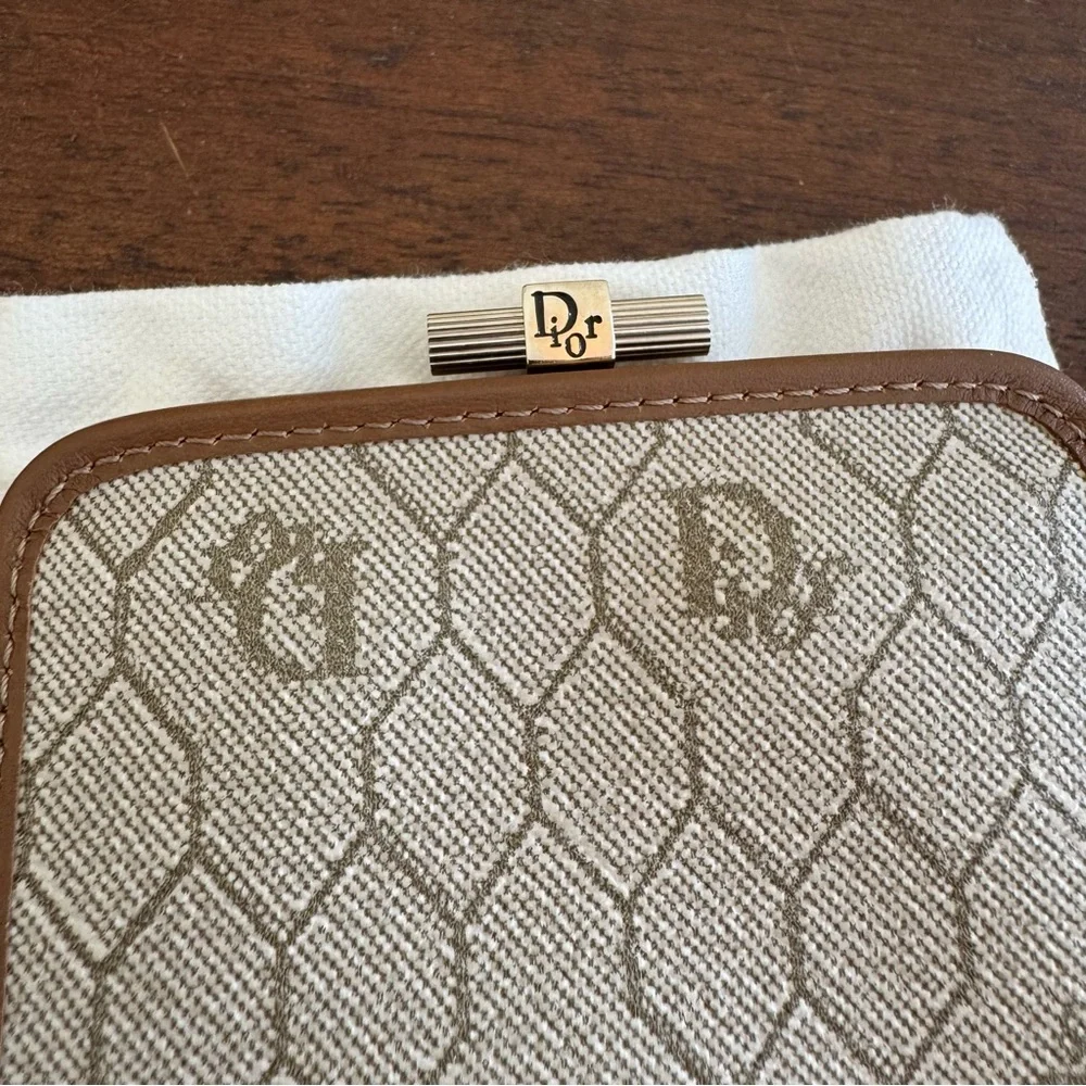 Dior Vintage Honeycomb Coin Pouch EUC